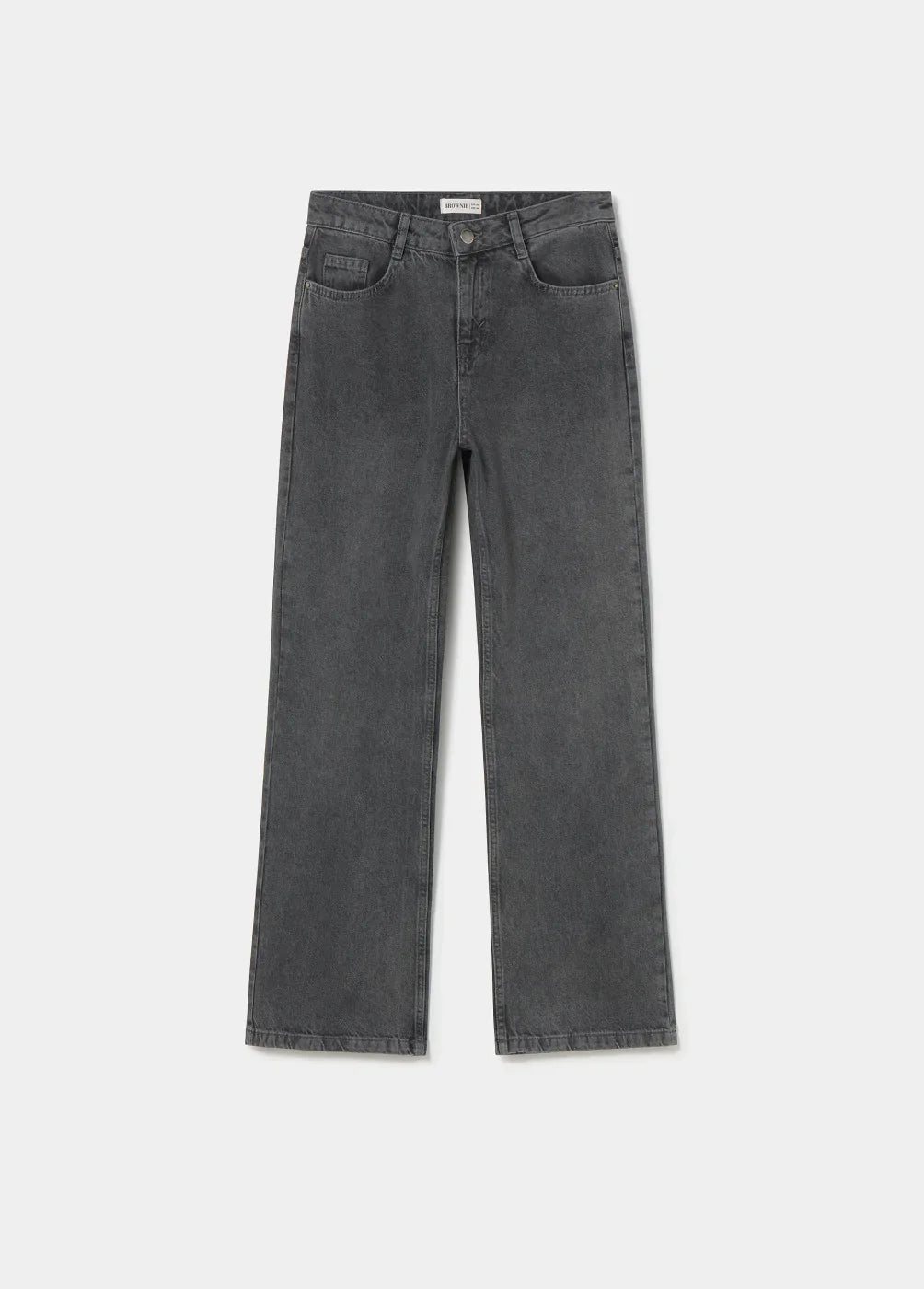 ג'ינס שחור רחב קו מותן גבוה CHOZEN, אופנה טרנדית לגברים