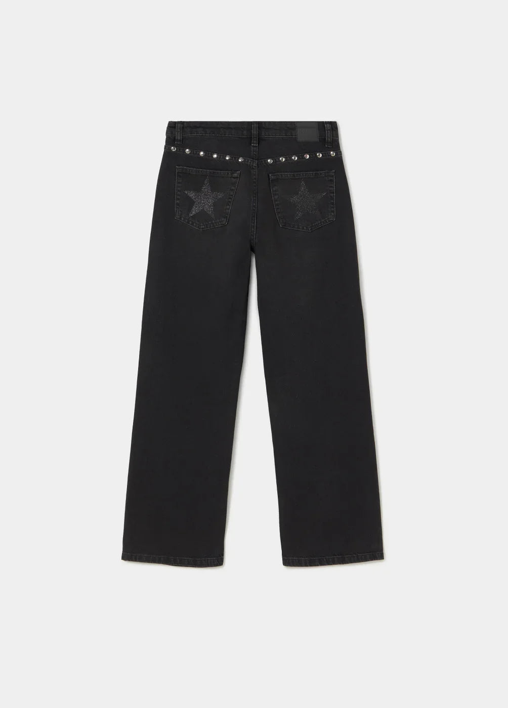 ג'ינס שחור לנשים CHOZEN, כיסי כוכבים ואבני שיבוץ בגב, אופנה יוקרתית
