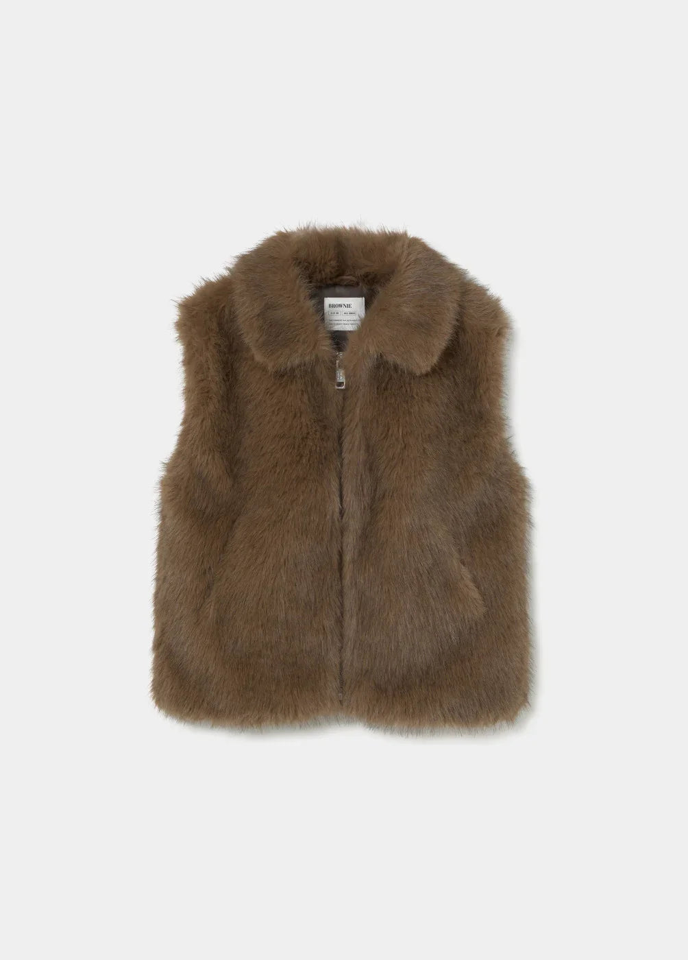 אפוד פרווה חום אופנתי, סגנון יוקרתי מבית המותגים המובילים ב-CHOZEN