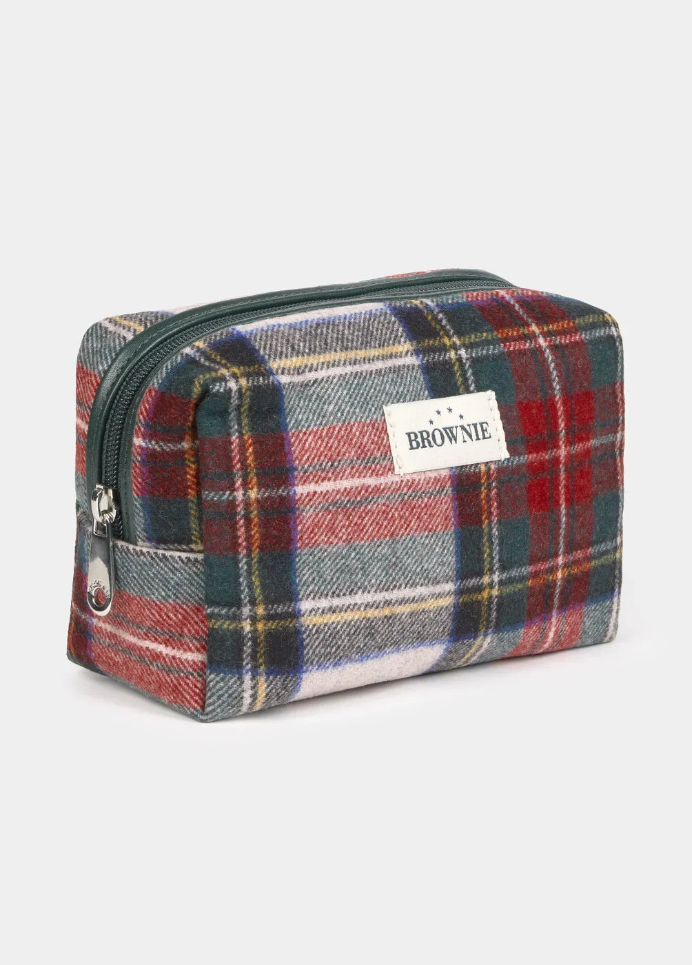 נרתיק בד משובץ עם רוכסן ותווית BROWNIE, מוצר לייף סטייל מחנות CHOZEN