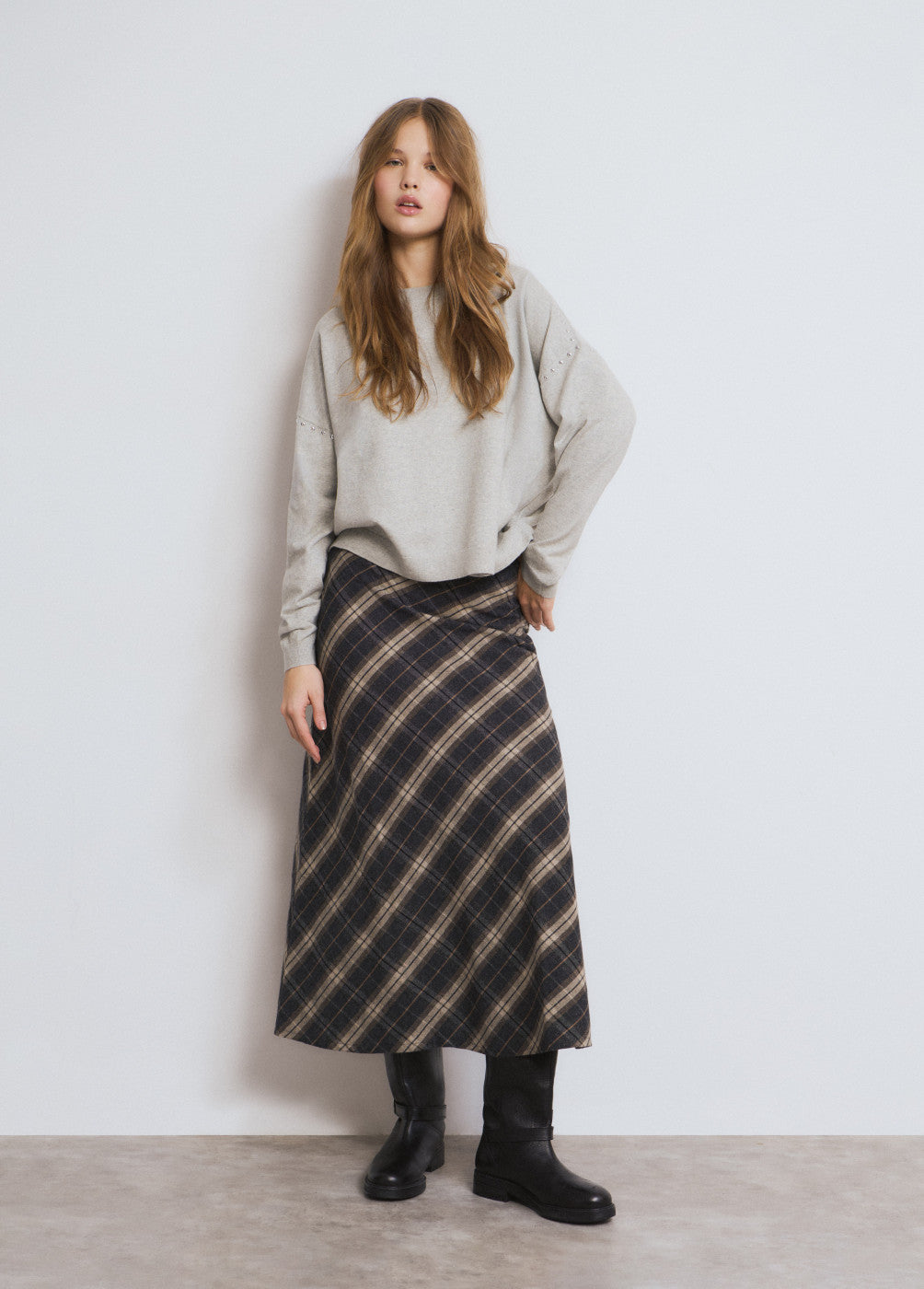 בראוני חצאית מקסי לנשים