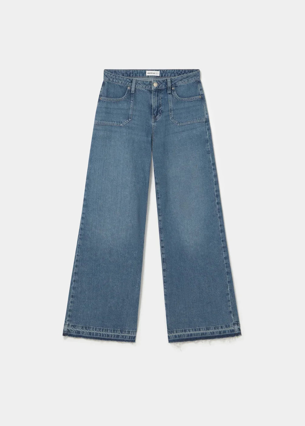 ג'ינס נשים כחול בגזרה רחבה, מותג אופנה CHOZEN, מבית קבוצת אלפא