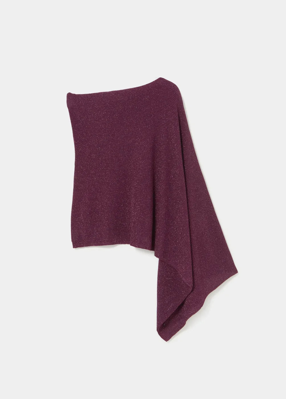 פונצ'ו בורדו אופנתי לאישה, בד סרוג, CHOZEN, בלעדי מהיבואן הרשמי קבוצת אלפא