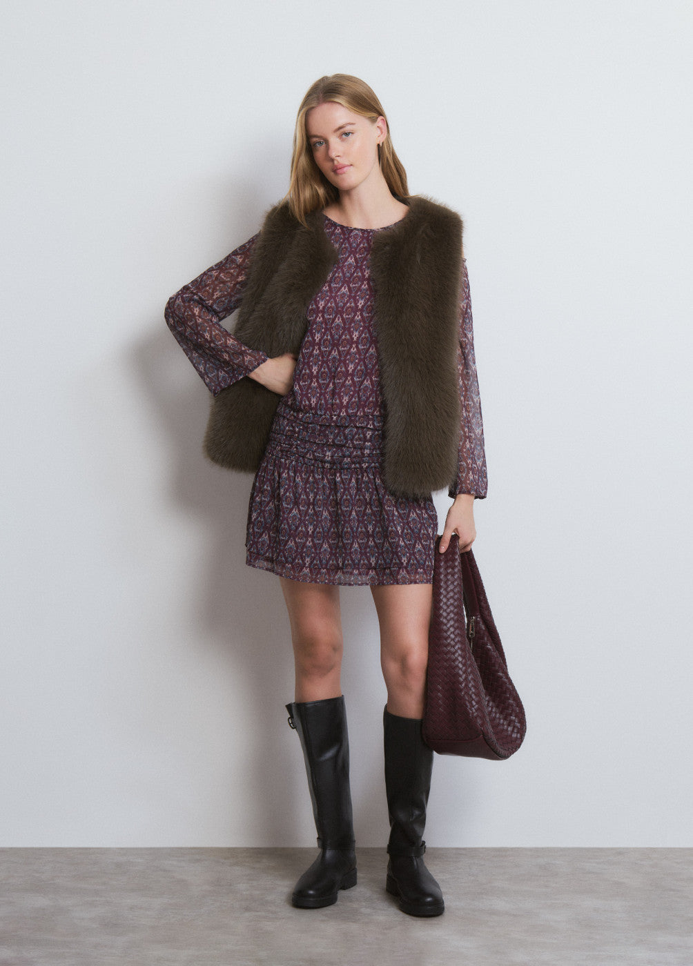 בראוני שמלת מיני לנשים