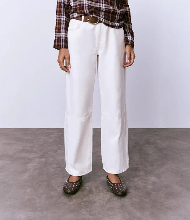 בראוני מכנסיים בגזרה ישרה לנשים - CHOZEN