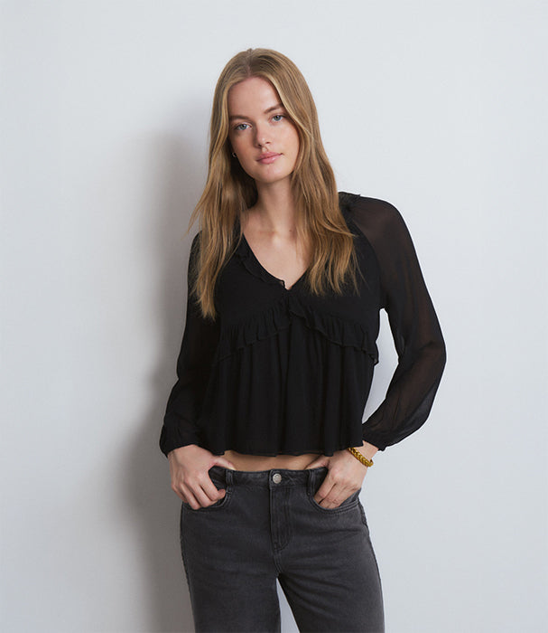 בראוני חולצה ארוכה לנשים