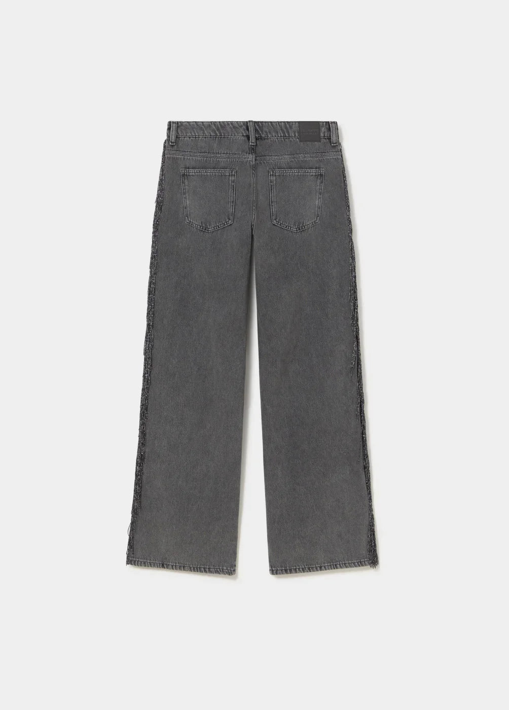 ג׳ינס אפור רחב לנשים עם שני כיסים אחוריים, אופנה עדכנית בהשראת מותגים מובילים CHOZEN