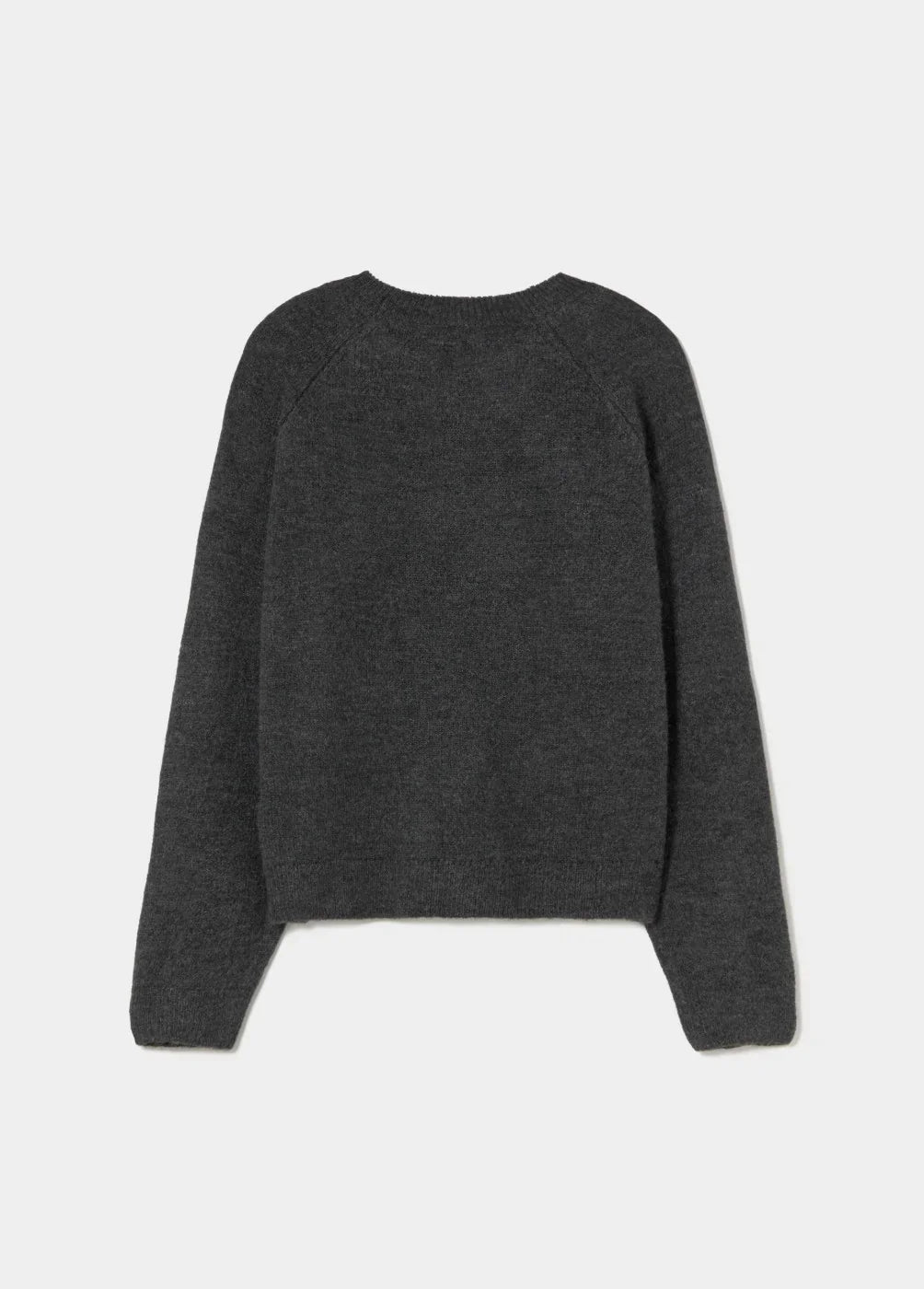 סוודר אפור כהה שרוול ארוך לגברים, צילום גב, אופנת CHOZEN