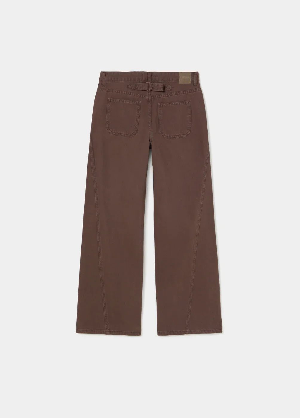 מכנסיים חומים רחבים עם כיסים אחוריים, אופנה טרנדית CHOZEN מבית קבוצת אלפא