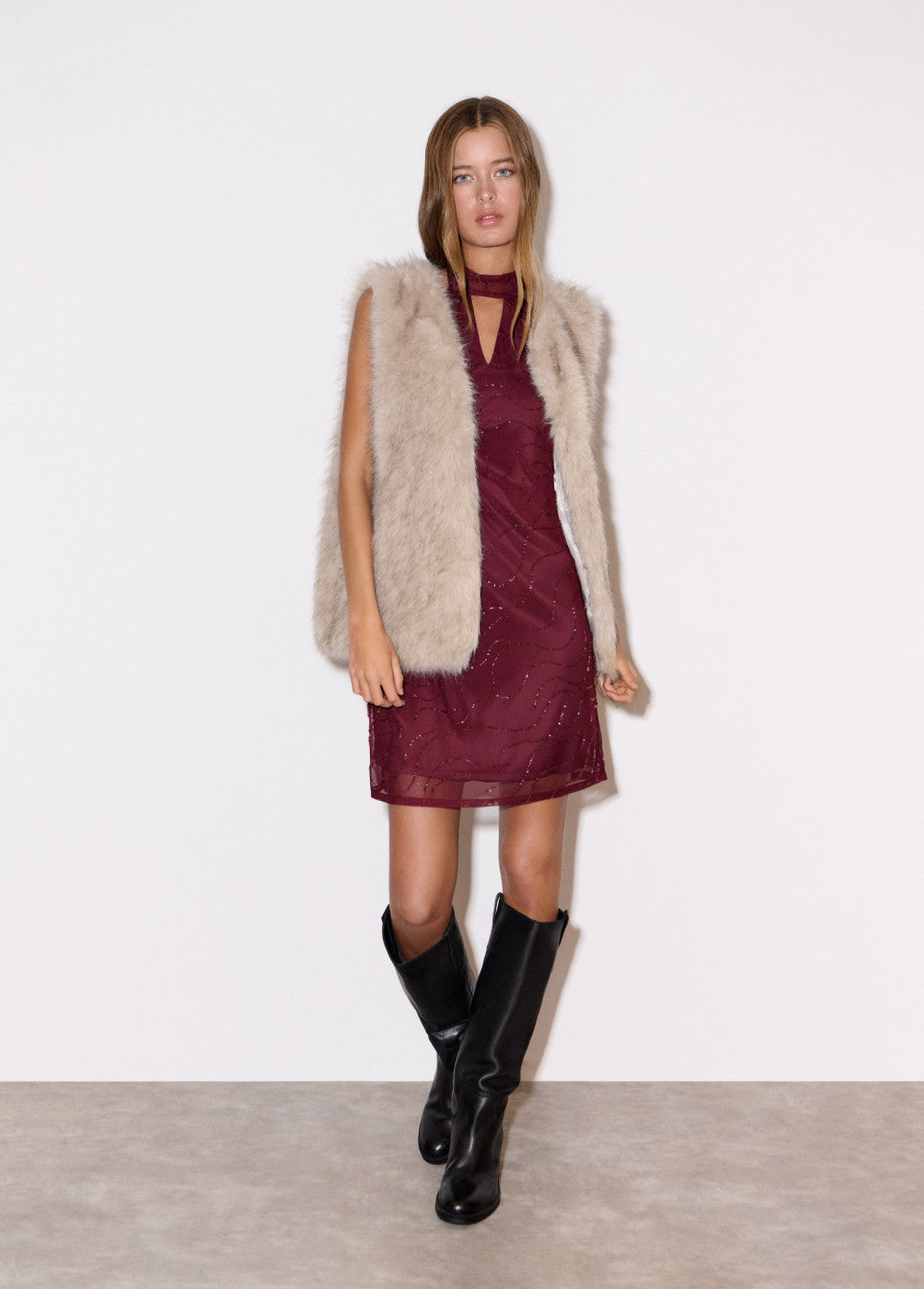 בראוני שמלת מיני לנשים