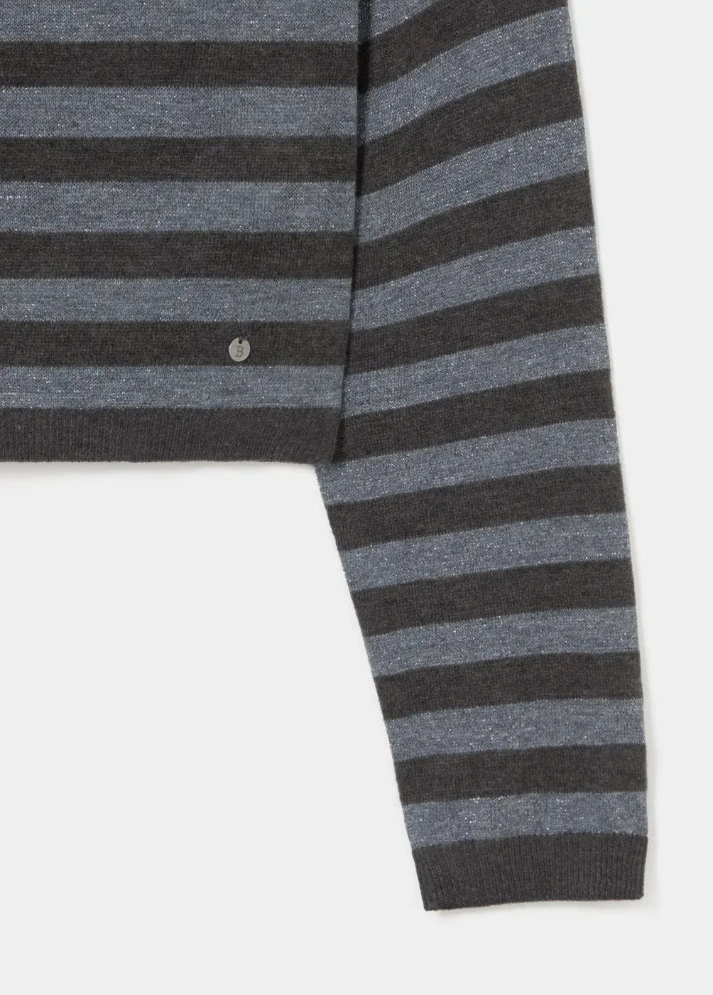 סוודר פסים אפור כהה ואפור בהיר, צמר, פריט אופנה CHOZEN קבוצה אלפא