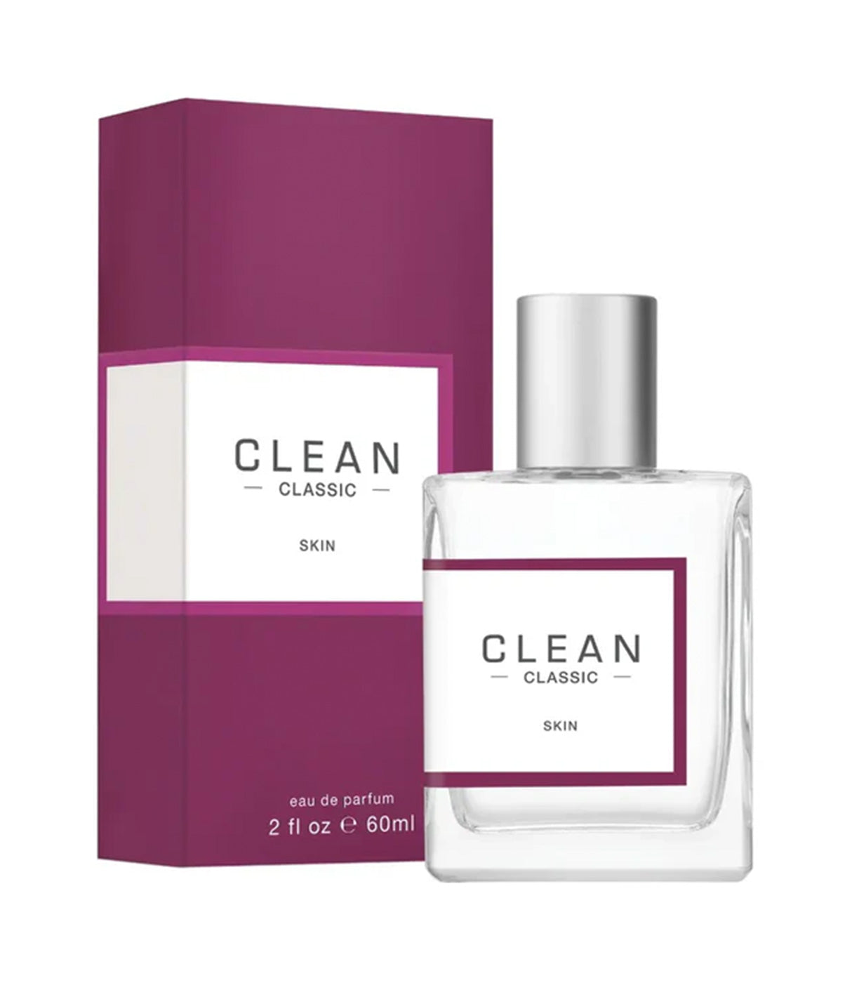 בושם CLEAN CLASSIC SKIN בקבוק זכוכית 60 מ"ל עם תיבה סגולה, בושם יוניסקס יוקרתי