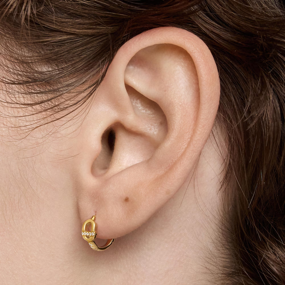 טואוס עגילי חישוק בשיבוץ יהלומים MANIFESTO מזהב