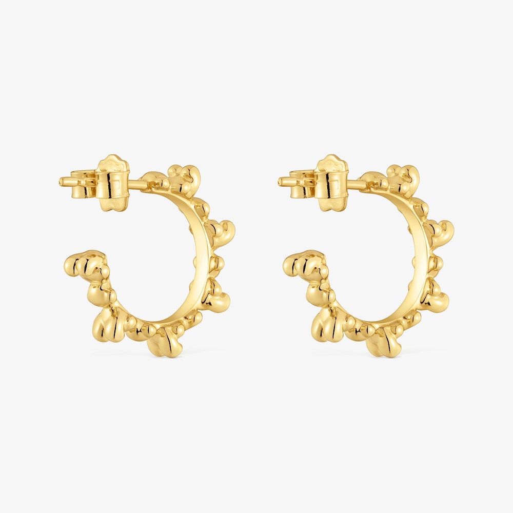 טואוס עגילי חישוק Bold Bear מכסף ועליו זהב 18 קראט — תמונה 3 מתוך 6 - CHOZEN