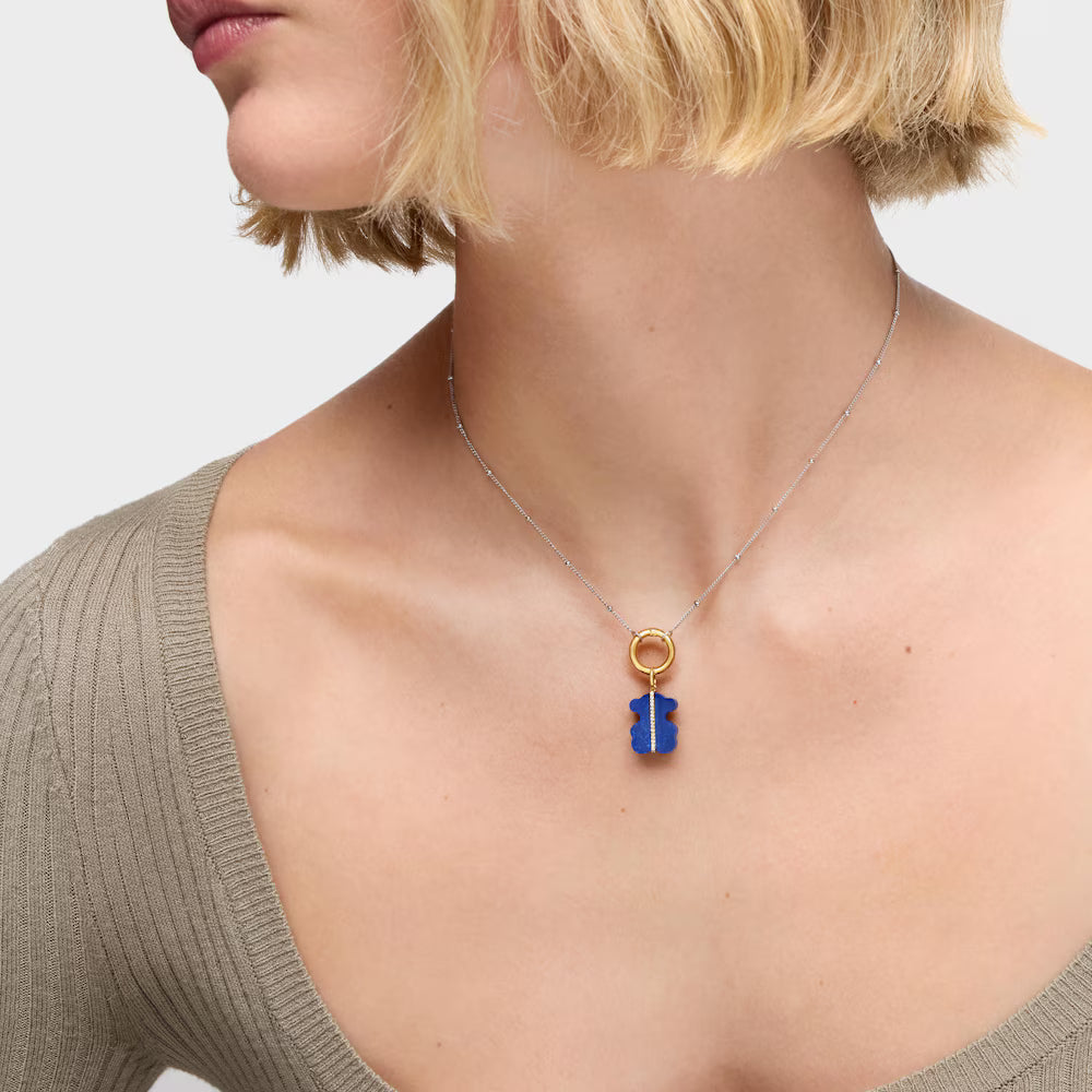 טואוס תליון דובי מאבן חן בשיבוץ יהלומים SWEET DOLLS מזהב