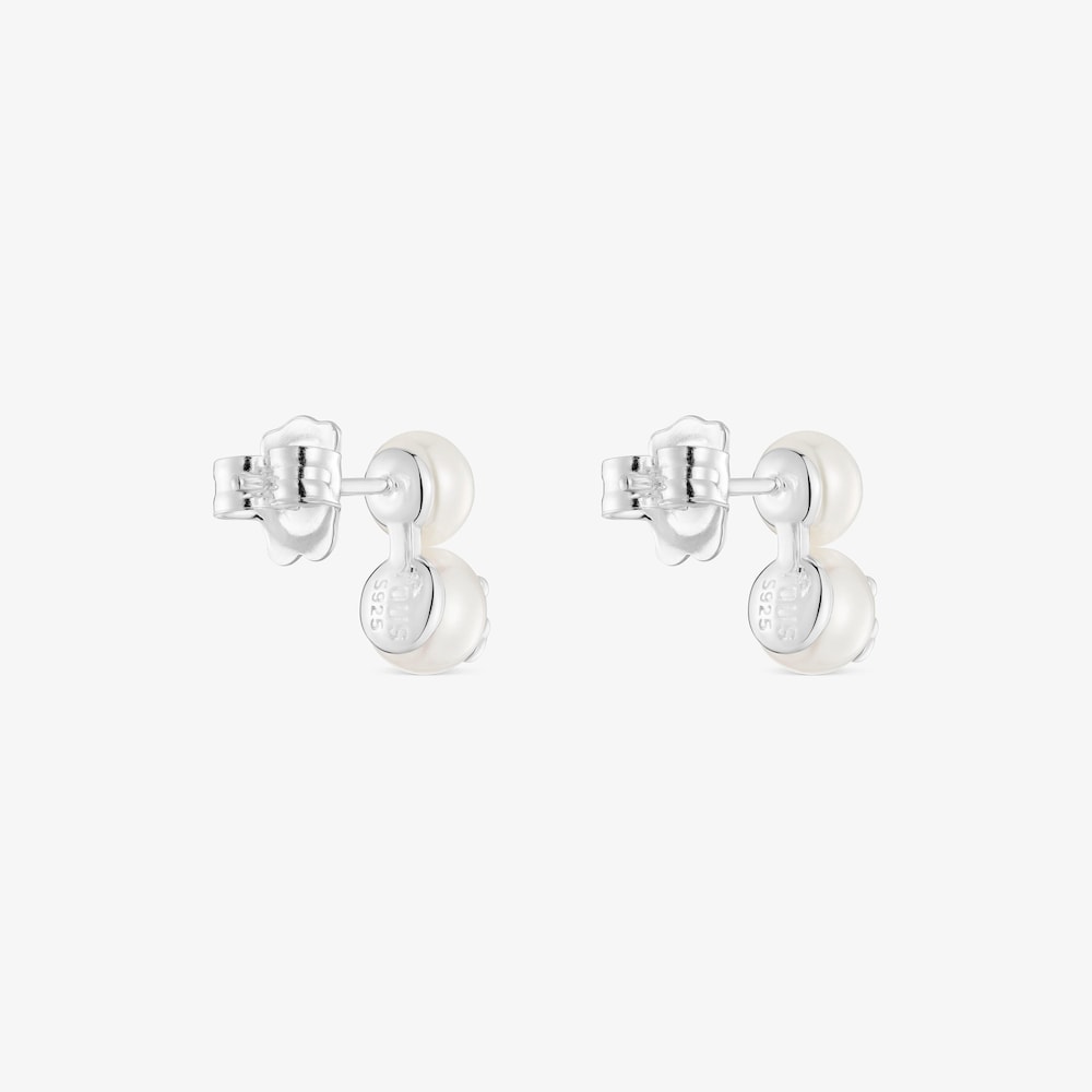 טואוס עגילי Icon Pearl מכסף עם פנינים — תמונה 3 מתוך 6 - CHOZEN
