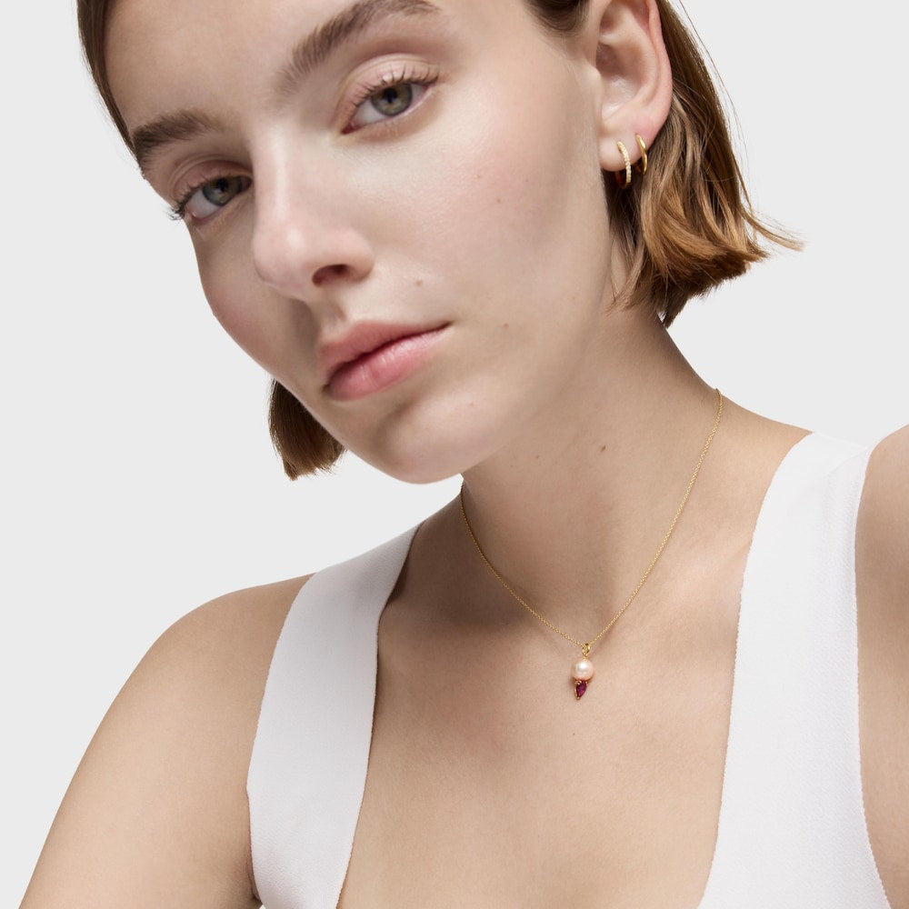 טואוס תליון בשילוב אבן חן ופנינה Ivette מזהב — תמונה 4 מתוך 5 - CHOZEN