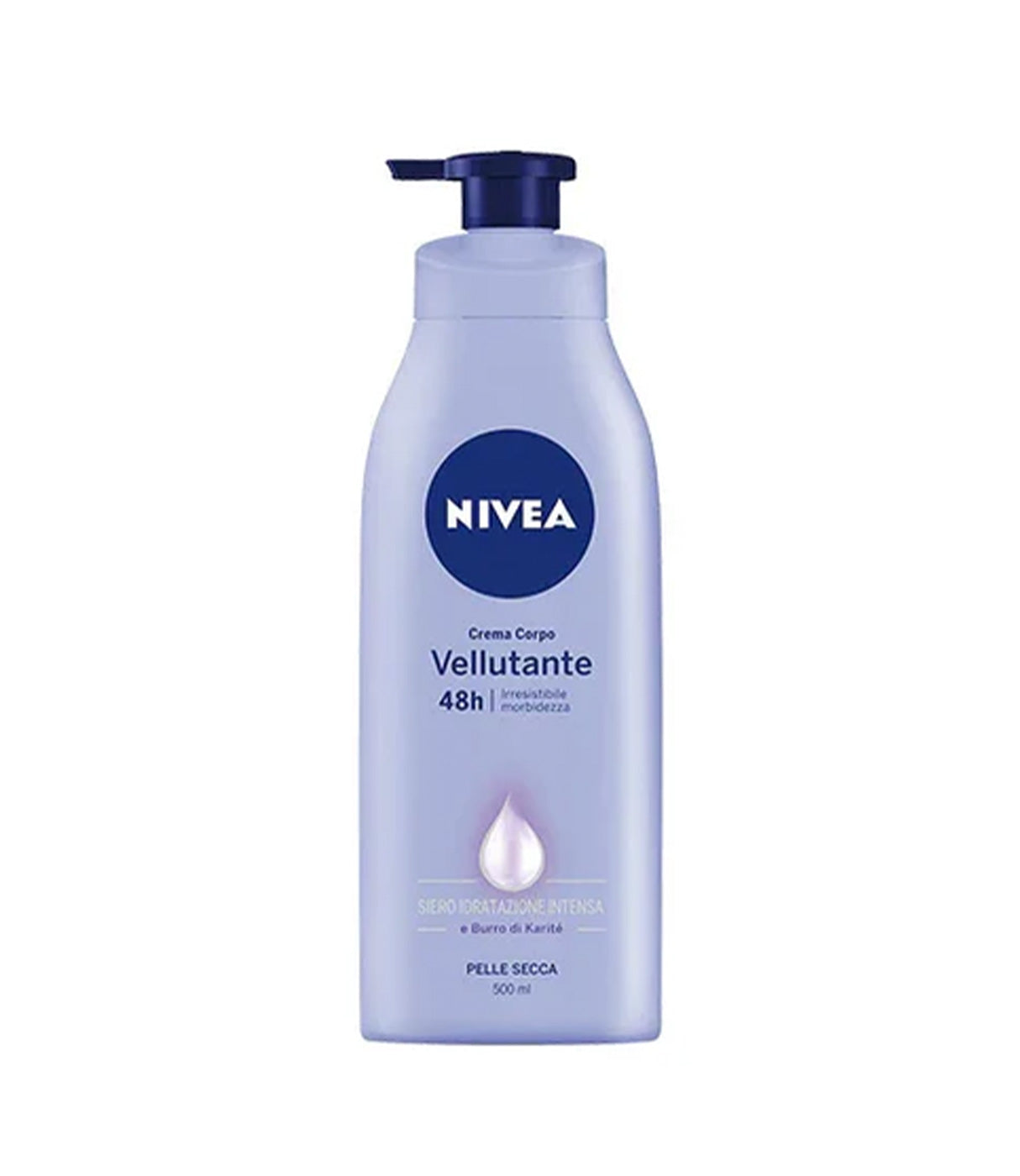 קרם גוף Nivea בבקבוק סגול עם משאבה, לחות לעור יבש, 500 מ"ל