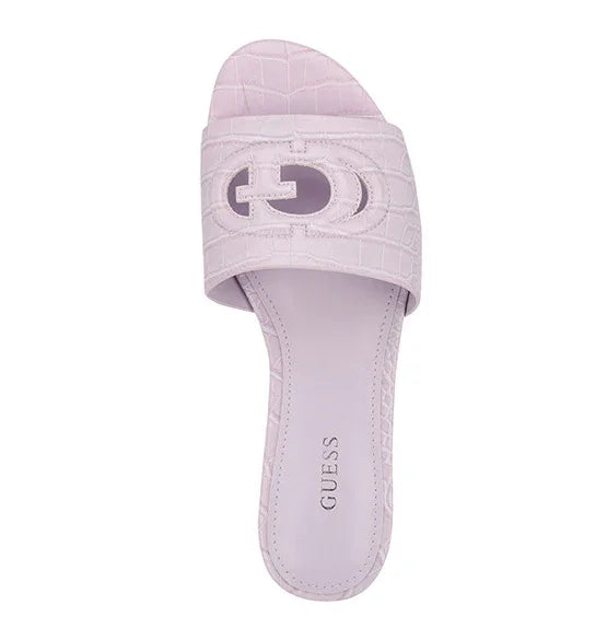 כפכף נשים סגול בהיר עם לוגו GUESS, עיצוב אלגנטי, CHOZEN מותגים מובילים