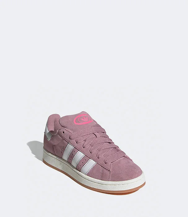 סניקרס אפורות עם פסי צד לבנים ועיטור ורוד, נעל ספורט אופנתית CHOZEN