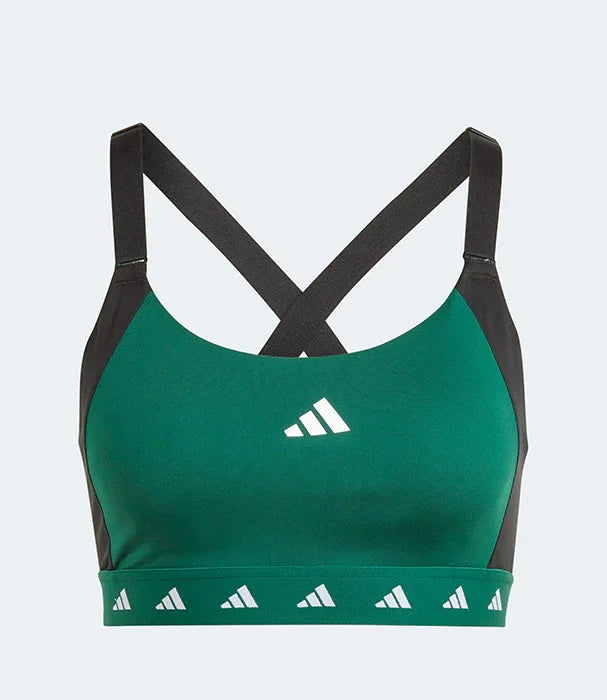 חזיית ספורט ירוקה עם רצועות מוצלבות, לוגו אדידס, אופנת נשים CHOZEN