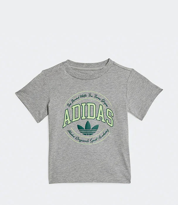 חולצת טי שירט אפורה לילדים עם לוגו ADIDAS, אופנת ילדים מותגים CHOZEN