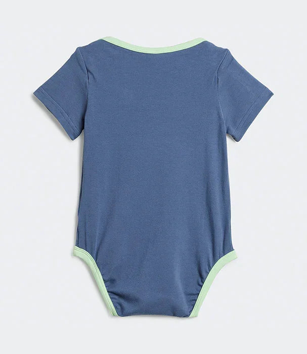 בגד גוף תינוקות כותנה כחול כהה עם שוליים ירוקים, CHOZEN בגדי תינוקות איכותיים