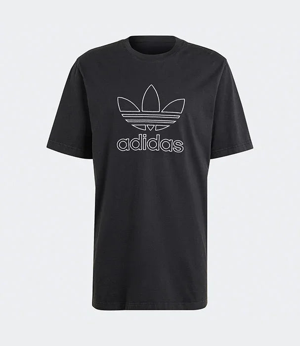 חולצת טי שרט אדידס שחורה עם לוגו טרפל אדידס במרכז, מותג מוביל ב-CHOZEN