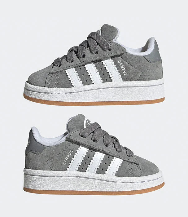 סניקרס אדידס CAMPUS לילדים בצבע אפור עם שלושה פסים לבנים, נעלי מותג ב-CHOZEN