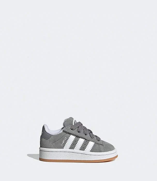 נעל ספורט אפורה לילדים דגם Adidas עם פסי הלוגו, על רקע לבן, באתר CHOZEN