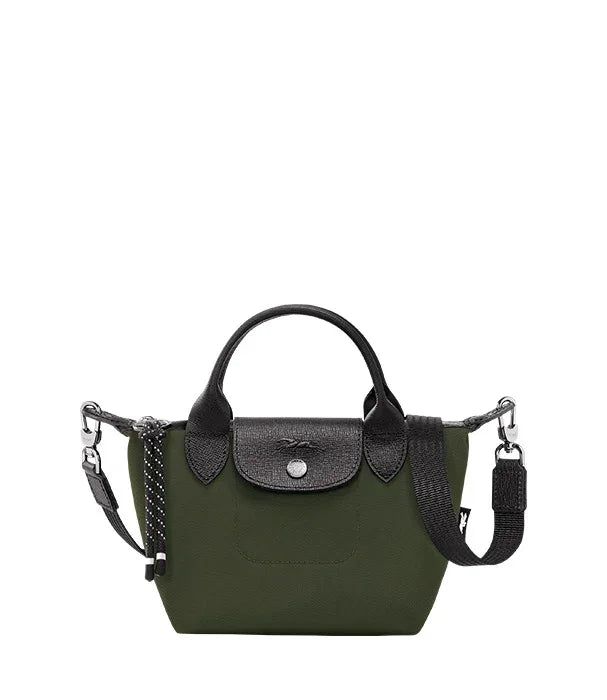 תיק נשי ירוק עם ידיות קצרות ורצועה שחורה, מותג יוקרה CHOZEN