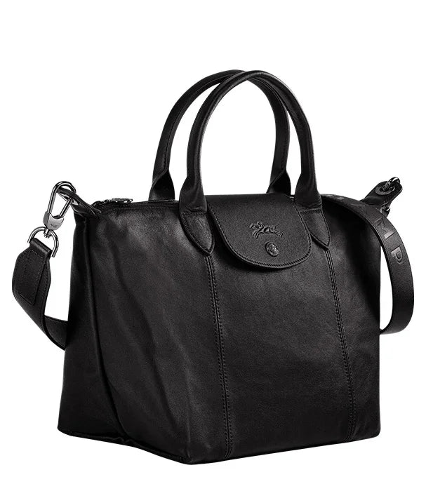 תיק יד שחור יוקרתי עם ידיות קצרות ורצועת כתף, מבית CHOZEN, מותגים מובילים בישראל