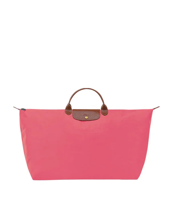 תיק ורוד עם ידית עור חומה, אופנה ממותגי על באתר CHOZEN