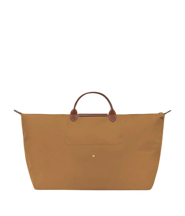 תיק נסיעות חום בעיצוב יוקרתי עם ידיות עור, מוצר מבית מותגים מובילים CHOZEN