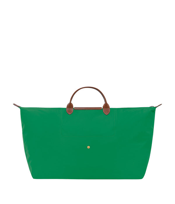 תיק נשיאה ירוק עם ידיות עור חום, מבית קבוצת אלפא, מותגים מובילים CHOZEN