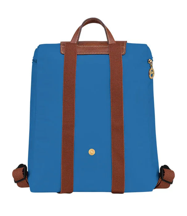 תיק גב כחול עם רצועות חומות, עיצוב אלגנטי מבית CHOZEN, מותגים מובילים