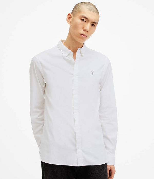 אול סיינטס חולצה מכופתרת HAWTHORNE LS SHIRT לגברים לבן