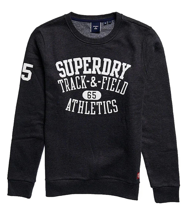 סווטשירט שחור SUPERDRY עם הדפס TRACK&FIELD, אופנה מבית CHOZEN