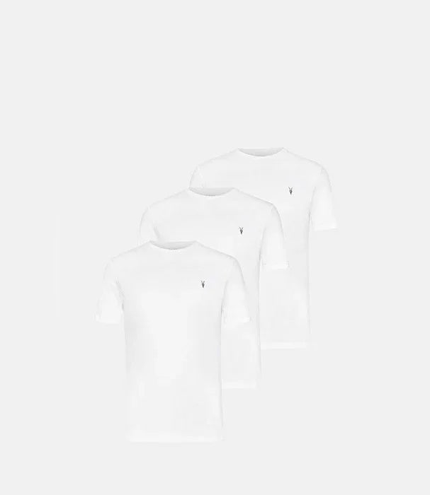 שלישיית חולצות טי לבנות מבית CHOZEN, עיצוב קלאסי לגברים, רקע לבן