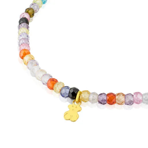 שרשרת חרוזים צבעונית עם תליון דובון זהב, תכשיטים אופנתיים CHOZEN