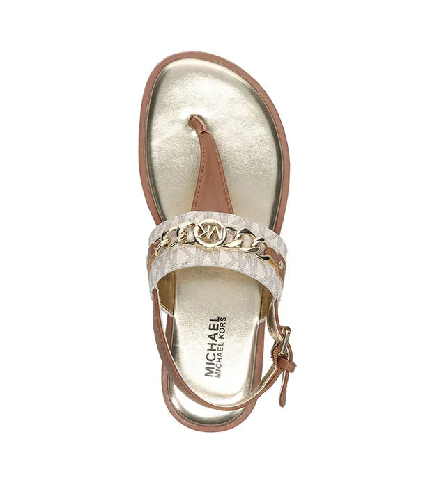 סנדל נשים זהב חום עם עיצוב שרשרת, Michael Kors, קולקציית מותגים CHOZEN