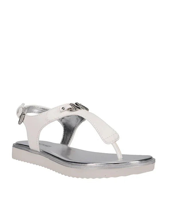 סנדל נשים לבן עם סוליה כסופה, עיצוב קיץ אופנתי, מותג CHOZEN