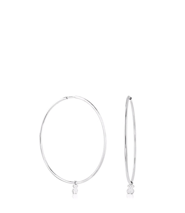 טואוס עגילי חישוק TOUS Bear מכסף