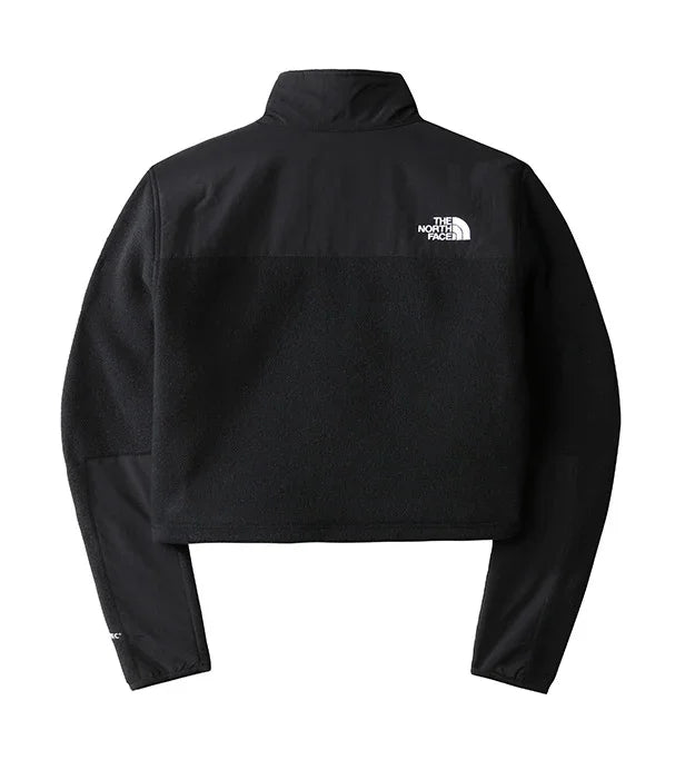 מעיל פליס קצר שחור עם לוגו THE NORTH FACE בגב, עיצוב קלאסי וחמים לחורף