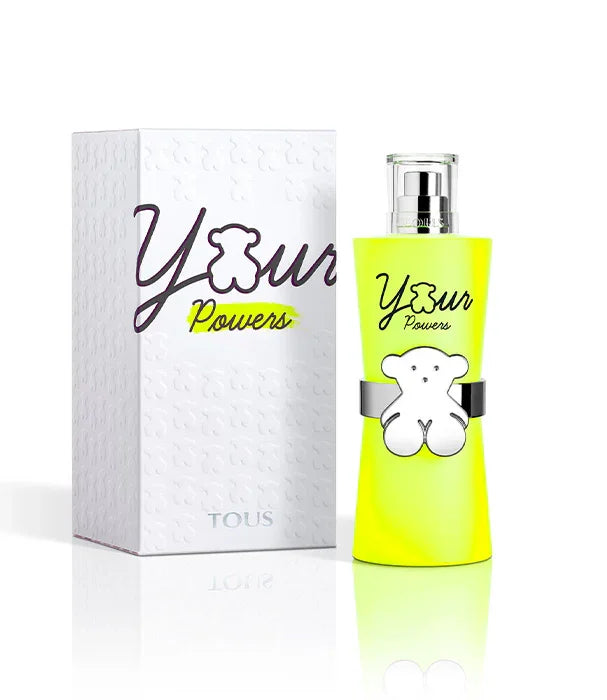 בושם TOUS Your Powers בקבוק צהוב וקופסה מעוצבת, מותג יוקרה באתר CHOZEN