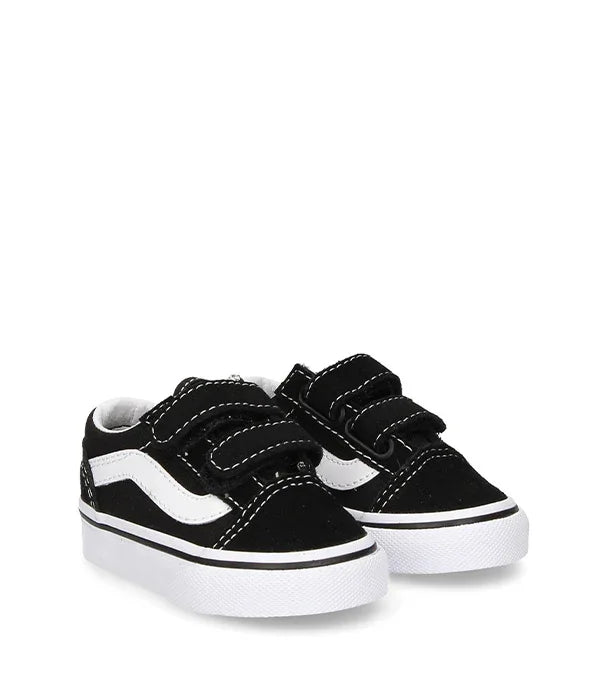 נעלי סניקרס ילדים שחורות עם פס לבן, סגנון וונס, מבית CHOZEN מותגים מובילים