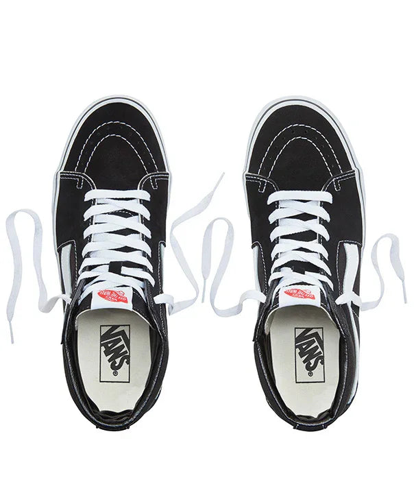 נעלי ואנס שחורות גבוהות עם שרוכים לבנים, מותג מוביל בחנות CHOZEN