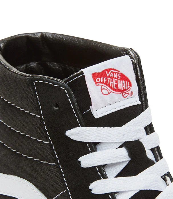 נעל ואנס שחורה לנשים, תפר לבן, לוגו VANS OFF THE WALL, מותגים מובילים ב-CHOZEN