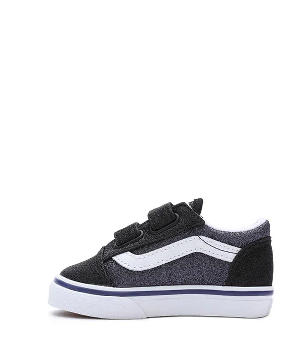 נעל ונאס לילדים בצבע שחור ואפור, סוליה לבנה ורצועות סקוץ' בחנות CHOZEN