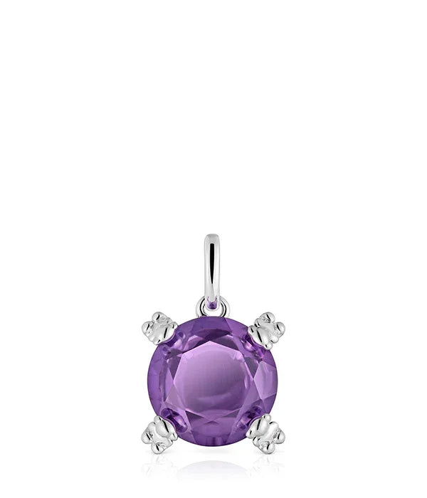 תליון כסף עם אבן אמטיסט עגולה, תכשיט יוקרתי מבית המותג CHOZEN